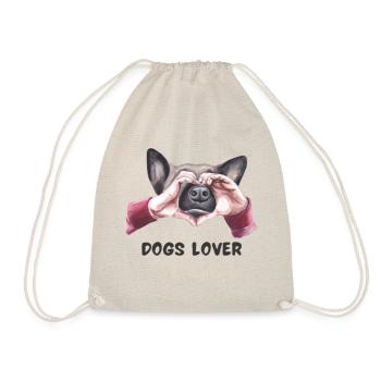 Berger Allemand avec Coeur LIebe Chiens Amoureux des animaux - Sac de sport léger - nature - Devant