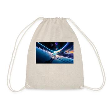 hugadino astronaut dino, cute dinosaur - Drawstring Bag - nature - Front