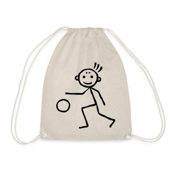 Cool Handball Player Handball Stick Figure - Drawstring Bag - nature - Front