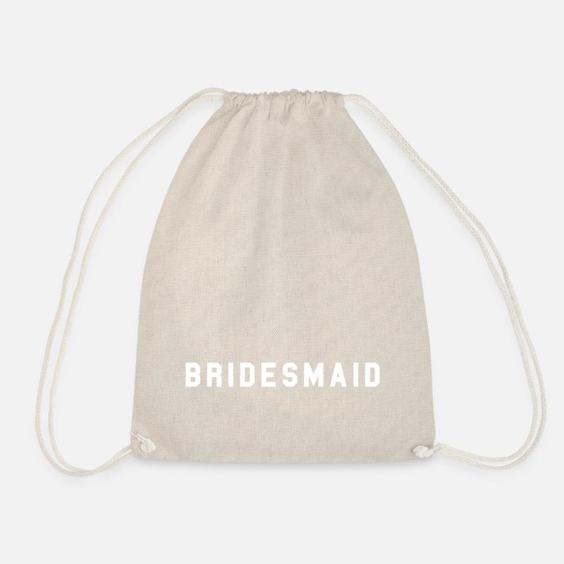 BRIDESMAID College Design Weiß - Turnbeutel - Natur