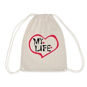 Heart my life - Drawstring Bag - nature - Front