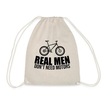 Real Men Bike Bike Mountain Bike - Drawstring Bag - nature - Front
