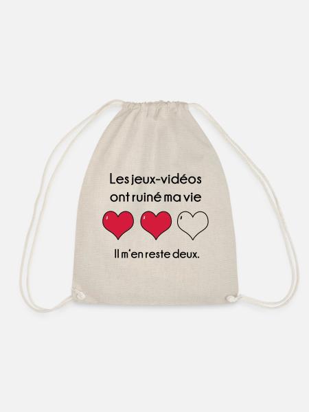 Les Jeux-Vidéos ont ruiné ma vie - Drawstring Bag - nature