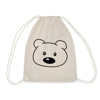 Bear Head - Drawstring Bag - nature - Front