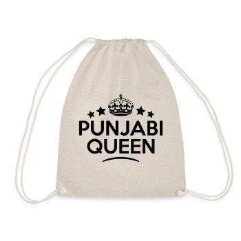 punjabi queen keep calm style copy - Drawstring Bag - nature - Front
