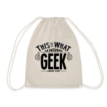 awesome geek looks like pro design - Drawstring Bag - nature - Front
