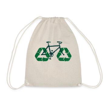 aller vert vélo recycler symbole style en détresse - Sac de sport léger - nature - Devant
