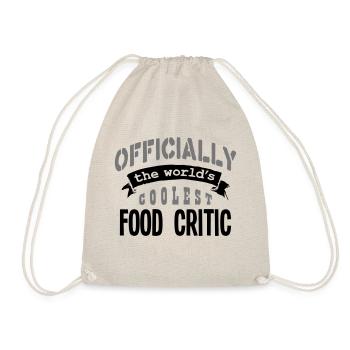 food critic officially the worlds cooles - Drawstring Bag - nature - Front