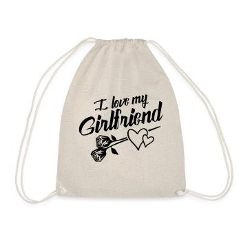 i love my girlfriend design - Turnbeutel - Natur - Vorne