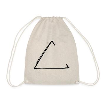 Hand-drawn triangle (1C, B, open) - Drawstring Bag - nature - Front