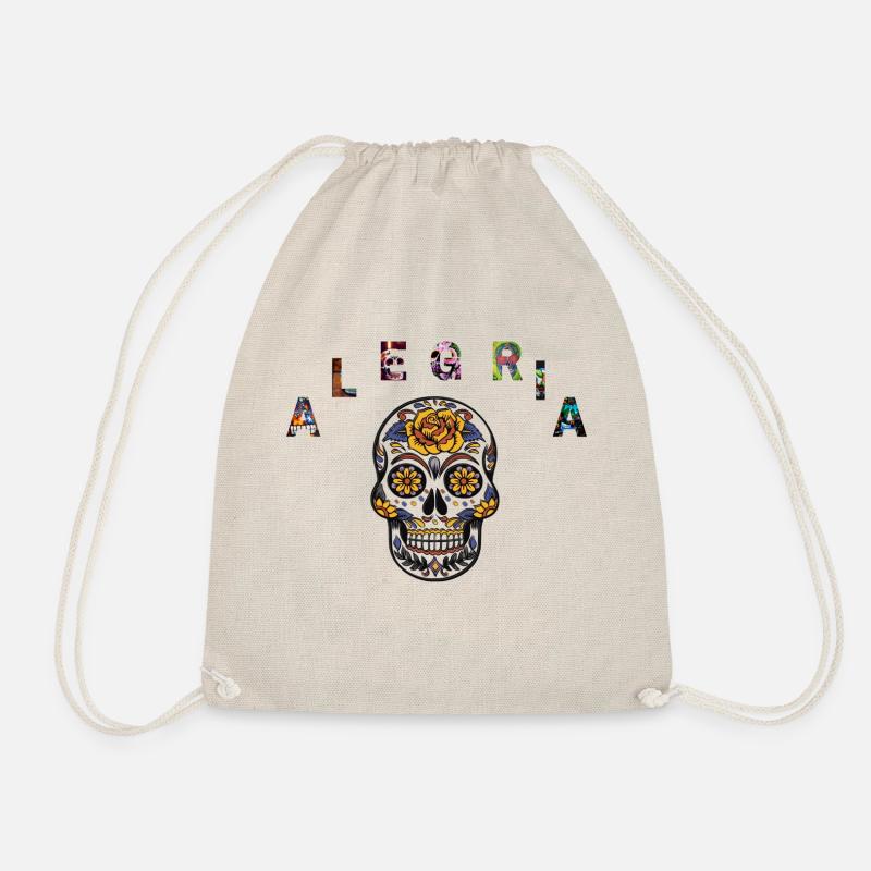Alegría calaveras - Drawstring Bag - nature