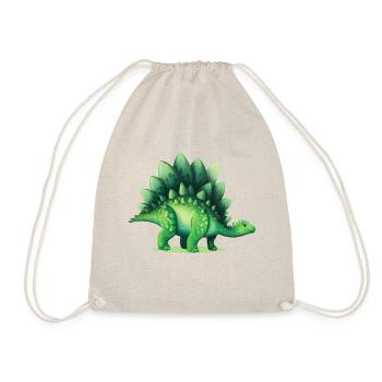 Dinosaurier Stegosaurus Grüne Echse Geschenk - Turnbeutel - Natur - Vorne