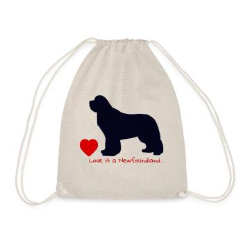 Love is a Newfoundland 017 - Drawstring Bag - nature - Front