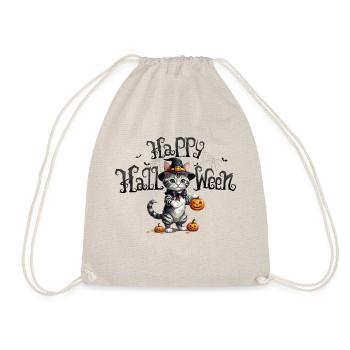 Niedliche hexenhafte Katze Halloween Cute Witchy - Turnbeutel - Natur - Vorne