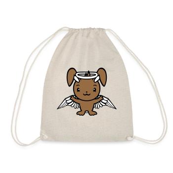Bunny Angel Holy Sky Wings Good Flying Love - Drawstring Bag - nature - Front