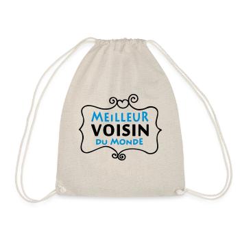 Meilleur VOISIN du monde (2c) - Drawstring Bag - nature - Front