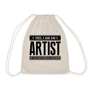 Yes I am an artist no you cant have auto - Drawstring Bag - nature - Front