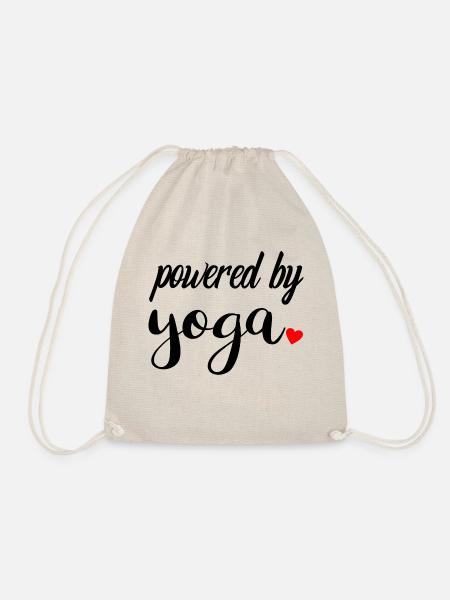 Powered By Yoga mit Herz | Yoga Motivation - Turnbeutel - Natur
