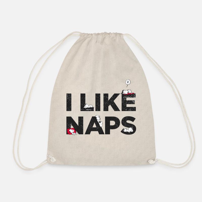 Peanuts Snoopy I Like Naps - Drawstring Bag - nature