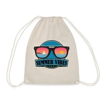 Sun Glasses Sea Summer Holiday - Drawstring Bag - nature - Front