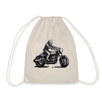 Un motocycliste assis sur sa moto en 8 bits - Sac de sport léger - nature - Devant