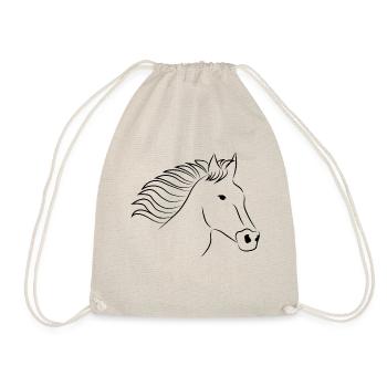 Tête de cheval noire - Sac de sport léger - nature - Devant