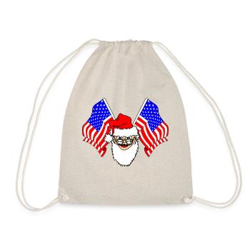 Santa Claus Two Flags USA - Turnbeutel - Natur - Vorne