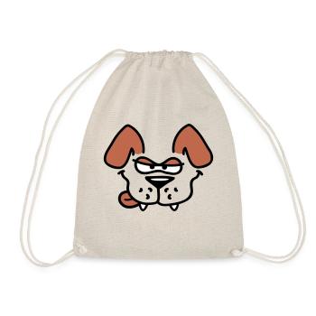 Dog Looks Nasty Funny Licks Tongue - Drawstring Bag - nature - Front