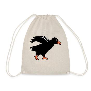 Raven bird walks crow fast running running funny - Drawstring Bag - nature - Front