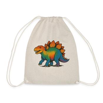 Dinosaur Pride Rainbow - Drawstring Bag - nature - Front