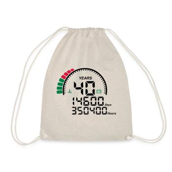 years 40 years anniversary meter - Drawstring Bag - nature - Front