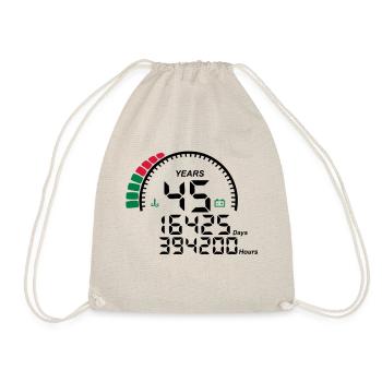years 45 years anniversary meter - Drawstring Bag - nature - Front
