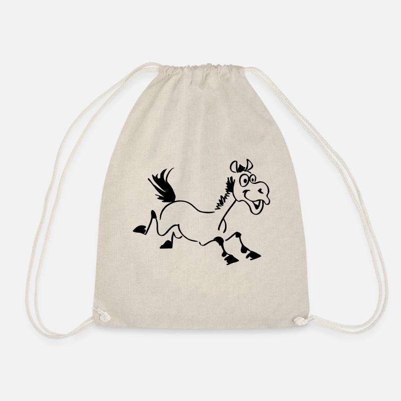 Funny horse - Drawstring Bag - nature