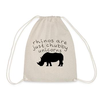 Rhinos Are Just Chubby Unicorns 3 - Turnbeutel - Natur - Vorne