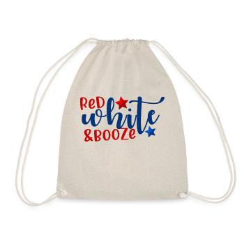 red white booze 4th of july america - Drawstring Bag - nature - Front
