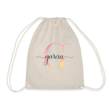 G | Monogram | Name | Garcia |Watercolor - Drawstring Bag - nature - Front
