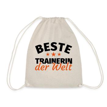 Trainerin Geschenk - Turnbeutel - Natur - Vorne