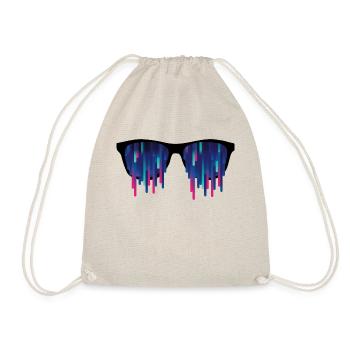 80s style sunglasses cool colorful funny - Drawstring Bag - nature - Front