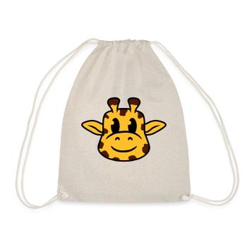 Lustige coole glückliche Giraffe Kopf Gesicht Tier - Turnbeutel - Natur - Vorne