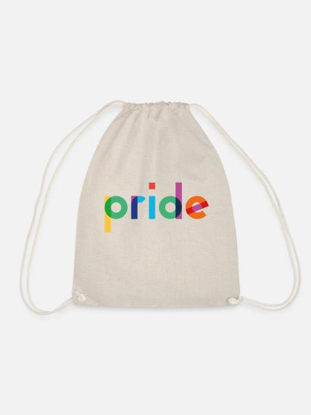 Pride - Rainbow Typography - Turnbeutel - Natur