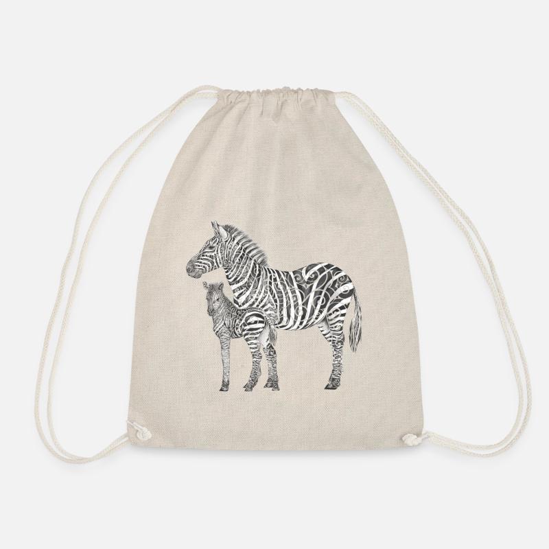 Swirly Zebrafamilie - Turnbeutel - Natur