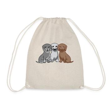 Drei Hunde - Turnbeutel - Natur - Vorne