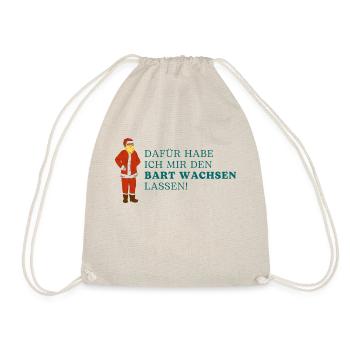Weihnachtsmann Design - Turnbeutel - Natur - Vorne