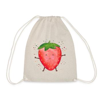 Erdbeere Strawberry Früchte - Turnbeutel - Natur - Vorne