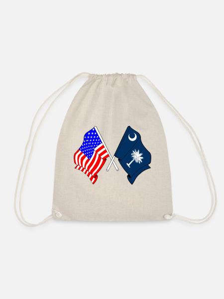 Flagge USA und Bundesstaat South Carolina - Turnbeutel - Natur