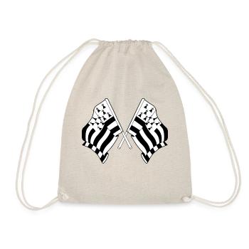 Two flags crossed Brittany - Drawstring Bag - nature - Front