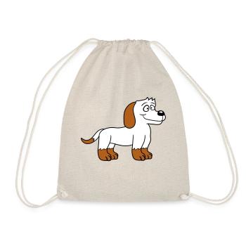 Dog Stands Cute Little Happy Puppy Pet - Drawstring Bag - nature - Front