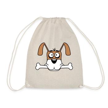 Funny Dog Big Bone Mouth Mouth Hunger Cool - Drawstring Bag - nature - Front