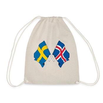 Flag Sweden Iceland - Drawstring Bag - nature - Front