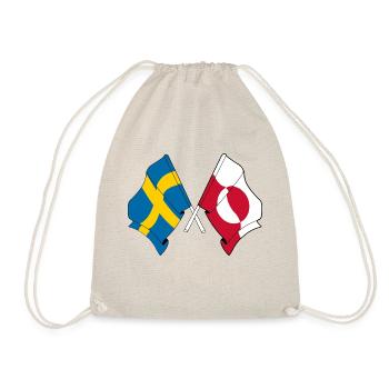 Flagge Schweden, Flagge Grönland - Turnbeutel - Natur - Vorne